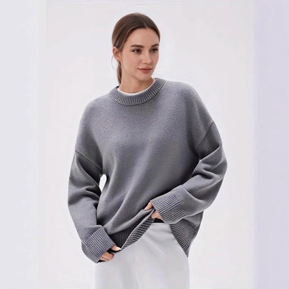 Pull Oversize à Col Rond et Manches Longues