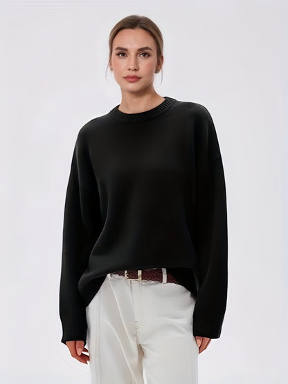 Pull Oversize à Col Rond et Manches Longues