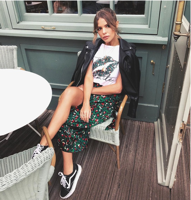 Jupe Longue Portefeuille à Imprimé Léopard Stylisé