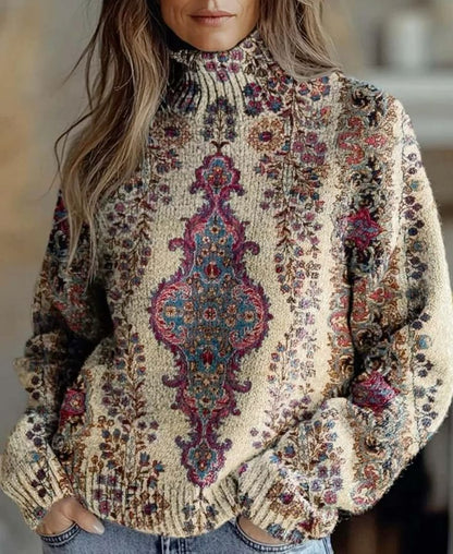 Women's 3D Digital Printing Fresh Cloak Coat Sweater Pullover