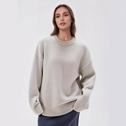 Pull Oversize à Col Rond et Manches Longues