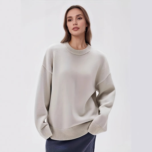 Pull Oversize à Col Rond et Manches Longues