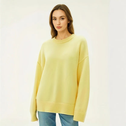 Pull Oversize à Col Rond et Manches Longues