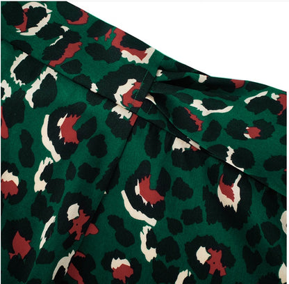 Jupe Longue Portefeuille à Imprimé Léopard Stylisé