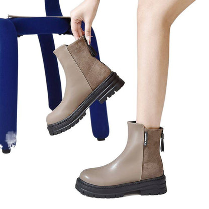 Bottines Modernes à Semelle Épaisse et Fermeture Éclair Arrière
