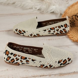 Mocassins ajourés à motif animalier et semelle souple