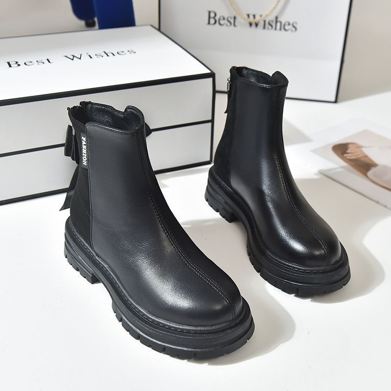 Bottines Modernes à Semelle Épaisse et Fermeture Éclair Arrière